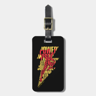 SHAZAM!   Shazam Abilities Lightning Graphic Luggage Tag
