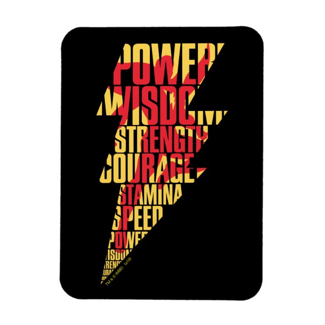 SHAZAM! | Shazam Abilities Lightning Graphic Magnet (Vertical)
