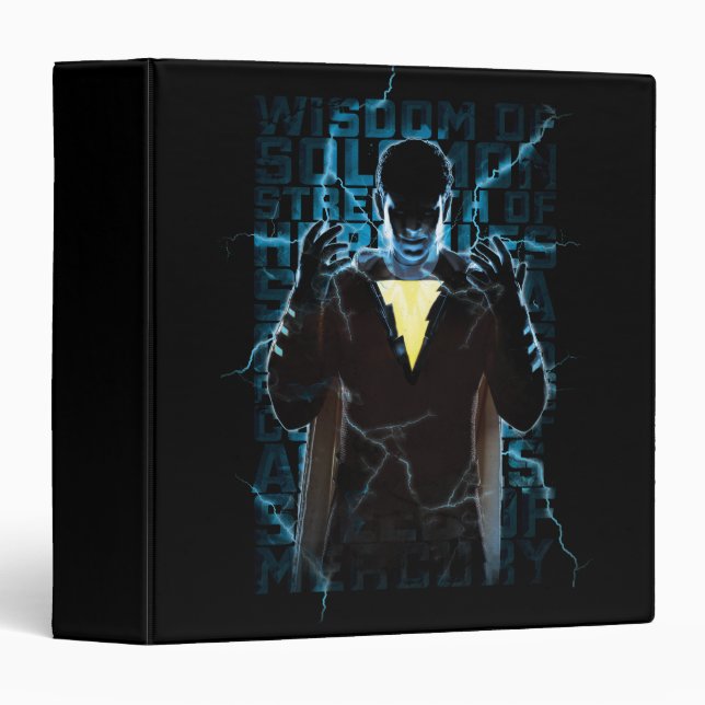 SHAZAM! | Shazam & Abilities Lightning Typography Binder (Front/Spine)