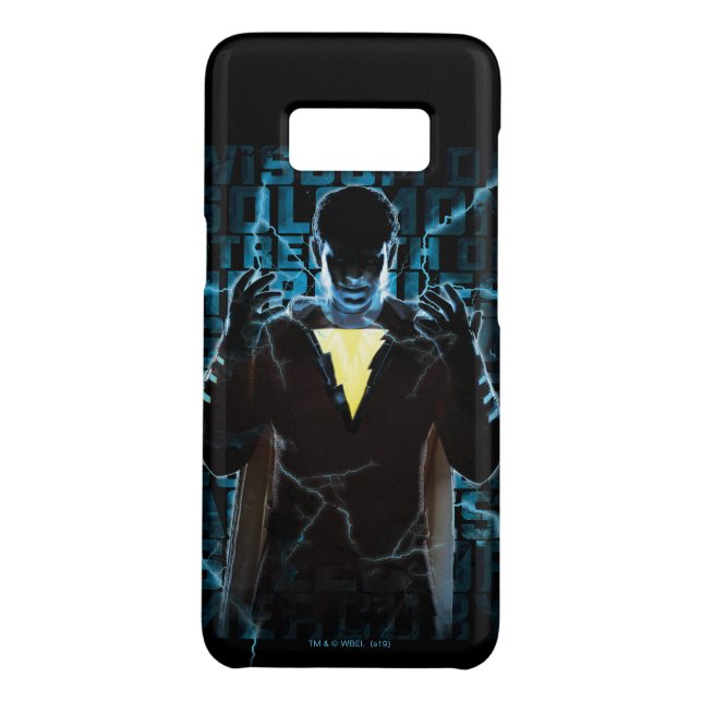 SHAZAM! | Shazam & Abilities Lightning Typography Case-Mate Samsung Galaxy Case (Back)