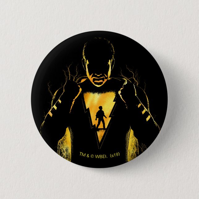 SHAZAM! | Shazam and Billy Lightning Silhouette 2 Inch Round Button (Front)