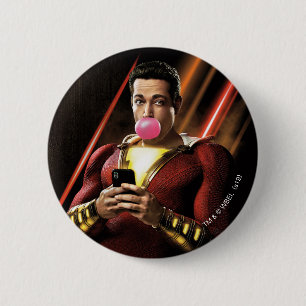 SHAZAM!   Shazam Blowing Bubble Gum 2 Inch Round Button
