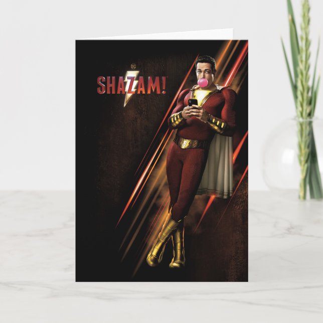 SHAZAM! | Shazam Blowing Bubble Gum Card (Front)