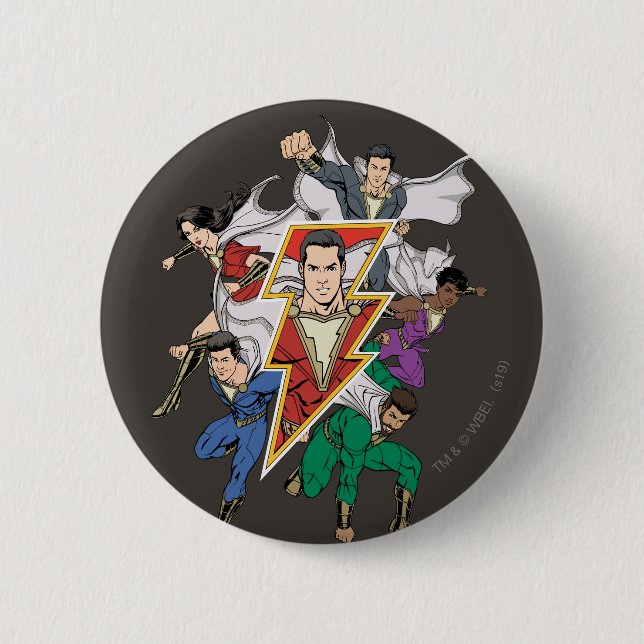 SHAZAM! | Shazam Family Graphic 2 Inch Round Button (Front)