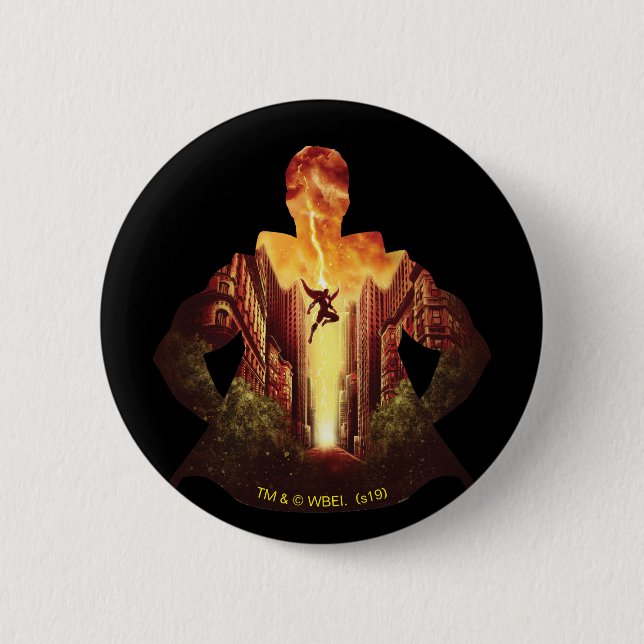 SHAZAM! | Shazam Sunset Silhouette 2 Inch Round Button (Front)