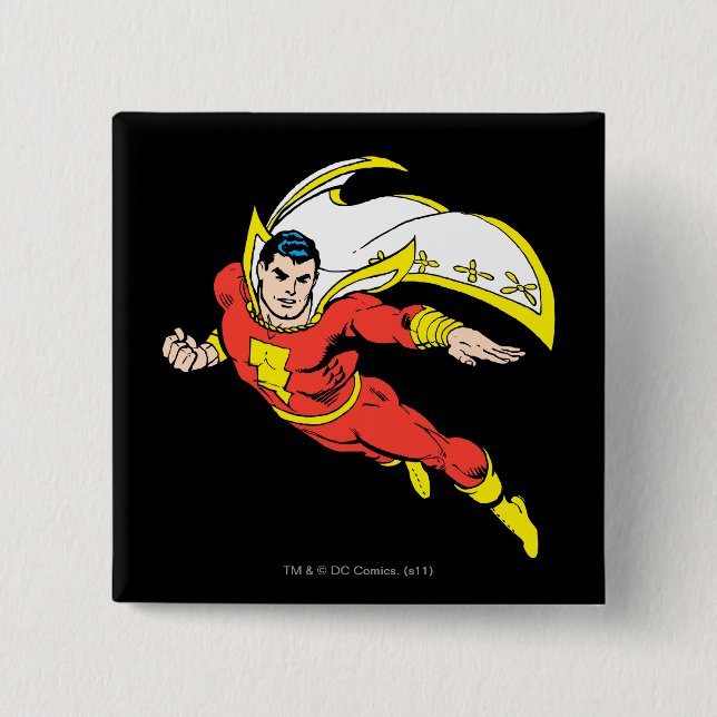 Shazam Soaring 2 Inch Square Button (Front)
