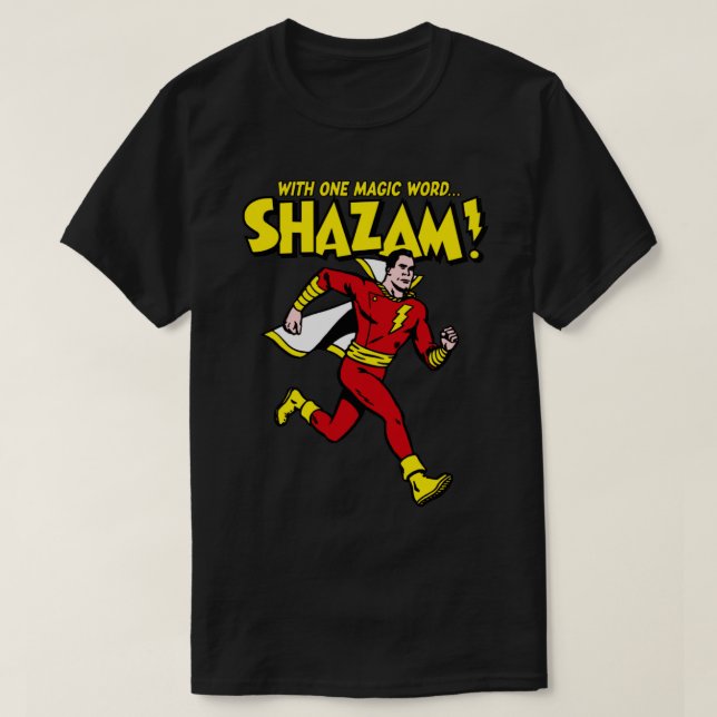 SHAZAM WITH ONE MAGIC WORD T-Shirt (Design Front)