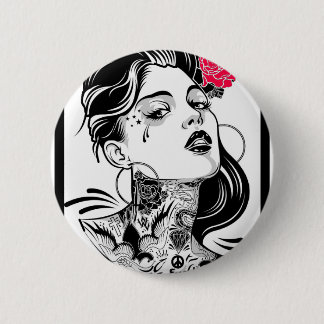 SHE AWAITS DREAMS 2 INCH ROUND BUTTON