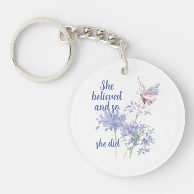 She believed and so Motivational Quote Butterfly (Devant)