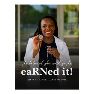 She Believed Nurse Photo Graduation Poster