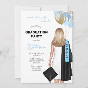 She Believed She Could Girl Graduation Invitation