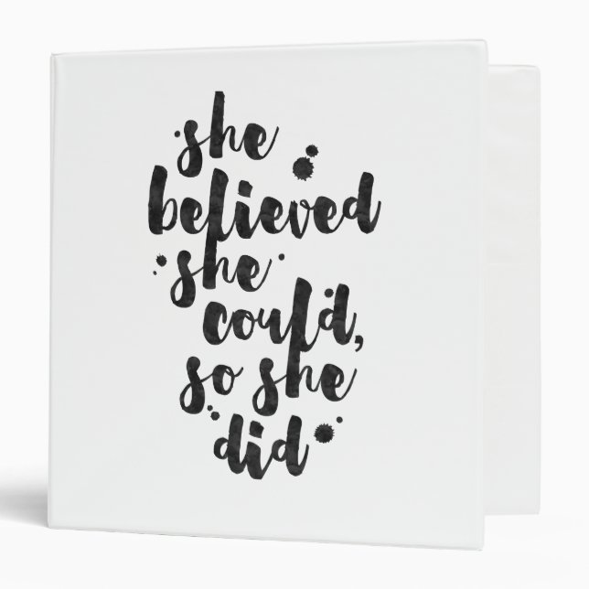 She Believed She Could - Inspirational Binder (Front/Inside)