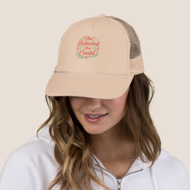 She Believed She Could – Inspirational Motivationa Trucker Hat (In Situ)
