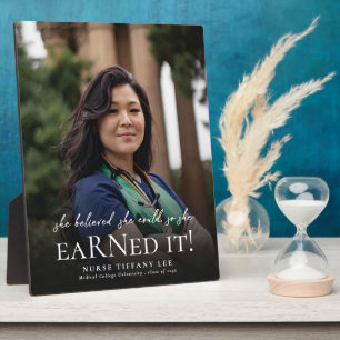 She Believed She Could RN Nurse Photo Graduation Plaque