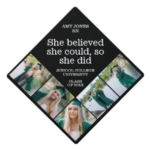 She Believed She Could School Name Class of 2023 Graduation Cap Topper
