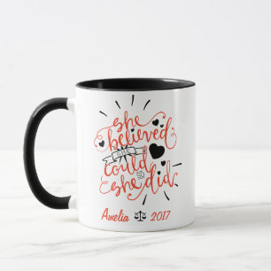 She Believed She Could So She Did Custom Coffee  Mug