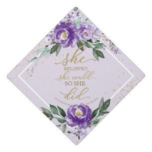 She Believed She Could So She Did Grad Party Graduation Cap Topper