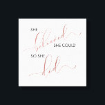 She Believed She Could So She Did Inspiring Quote Canvas Print<br><div class="desc">Our typography quote stretched canvas wall art features the quote "She Believe She Could So She Did." Believed and did are in a beautiful calligraphy script lettering richly adorned with faux rose gold foil, which contrasts beautifully with the rest of the quote in a deep, rich black modern sans serif...</div>