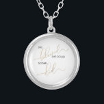 She Believed She Could So She Did Inspiring Quote Silver Plated Necklace<br><div class="desc">Our typography quote round necklace features the quote "She Believe She Could So She Did." Believed and did are in a beautiful calligraphy script lettering richly adorned with faux gold foil, which contrasts beautifully with the rest of the quote in a deep, rich black modern sans serif lettering. A perfect...</div>