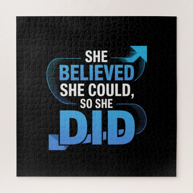 She Believed She Could, So She Did Jigsaw Puzzle (Vertical)