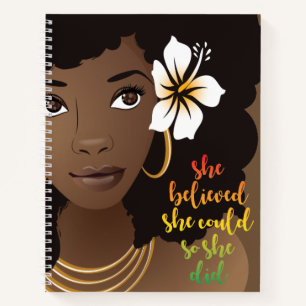 She Believed She Could So She Did, Natural Hair Notebook