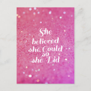She believed she could so she did postcard