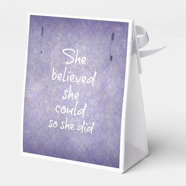 She Believed she Could so She Did Quote Favor Box (Back Side)