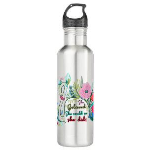 She Believed She Could So She Did Swan with Flower 710 Ml Water Bottle