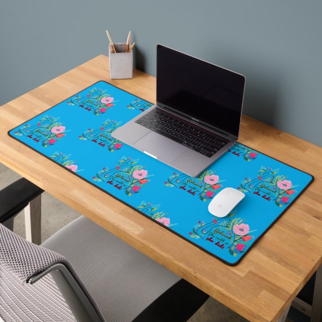 She Believed She Could So She Did Swan with Flower Desk Mat (Office 2)