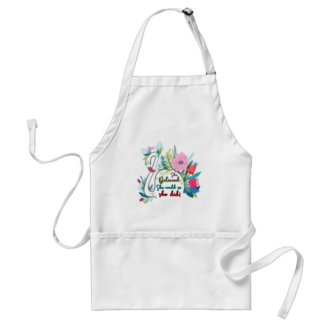 She Believed She Could So She Did Swan with Flower Standard Apron (Front)