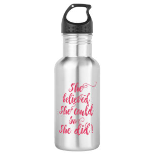 She Believed She Could So She Did Womens Feminist 532 Ml Water Bottle
