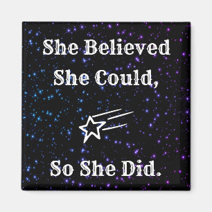 She Believed She Could So She Did Women's Strength Magnet