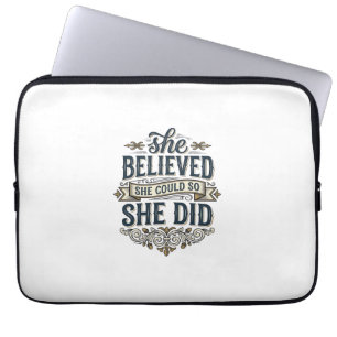 She Believed She Did Vintage Motivation Shirt_1 Laptop Sleeve
