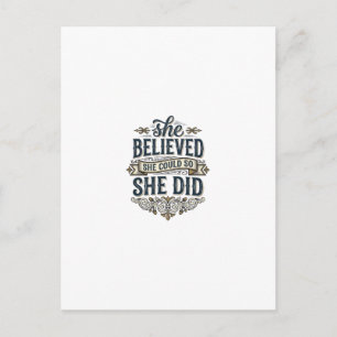 She Believed She Did Vintage Motivation Shirt_1 Postcard