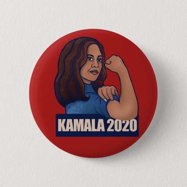 She can do it KAMALA 2020 Vote Kamala Harris 2 Inch Round Button (Front)