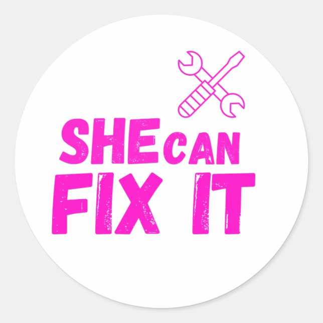 She Can Fix It | Bold DIY Empowerment Sticker (Devant)
