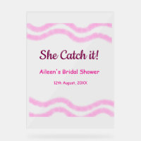 She Catch it pink spiral watercolor lines bridal