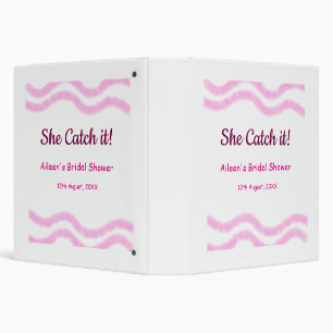 She Catch it pink spiral watercolor lines bridal  Binder
