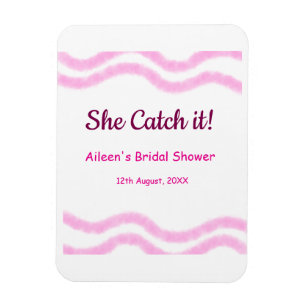 She Catch it pink spiral watercolor lines bridal  Magnet