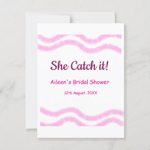 She Catch it pink spiral watercolor lines bridal Postcard