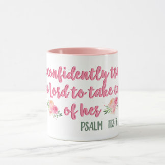 She Confidently Trusts The Lord // Bible Verse Mug