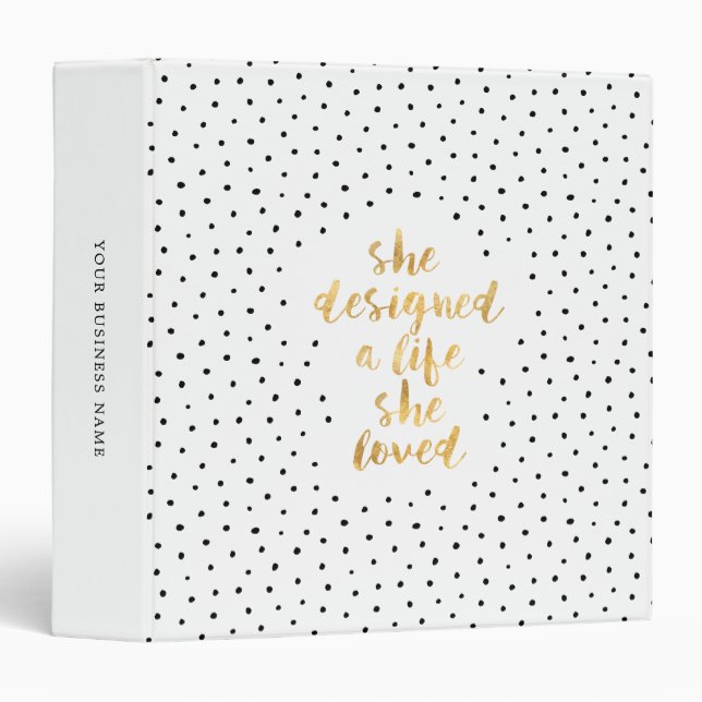 She Designed a Life She Loved with faux gold foil Binder (Front/Spine)