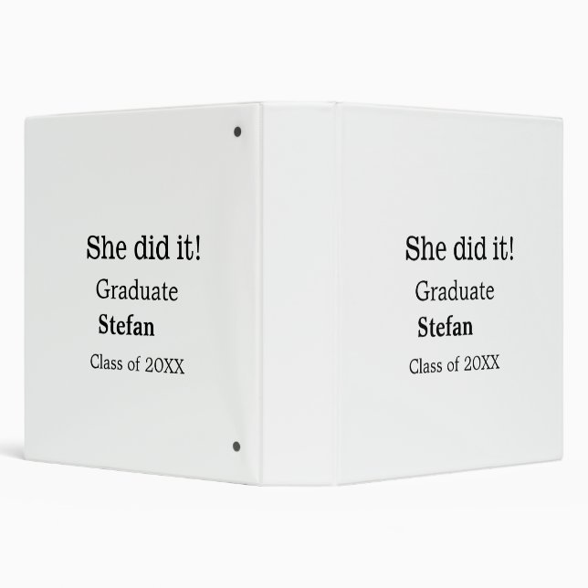 She did it graduate add name class of 20XX text Binder (Background)