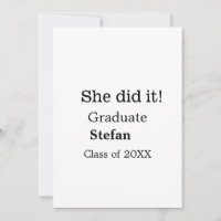 She did it graduate add name class of 20XX text
