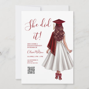 she did it graduation invitations,graduation party invitation