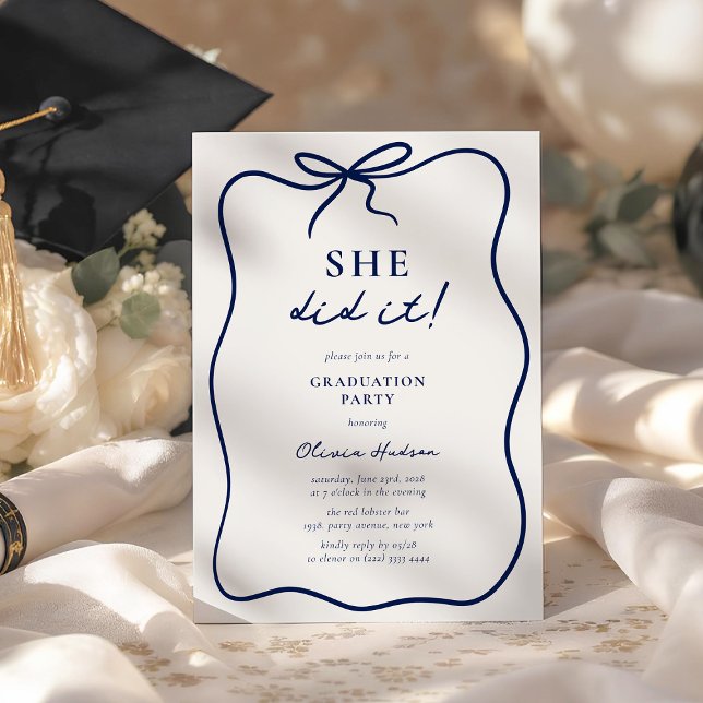 She Did It! Graduation Party Invitation (Creator Uploaded)