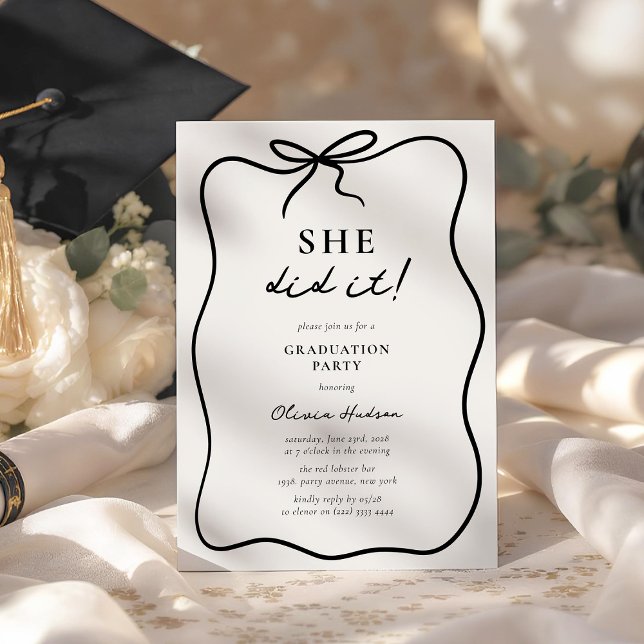 She Did It! Graduation Party Invitation (Creator Uploaded)