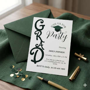 She Did It! Modern Photo Graduation Party Invitation