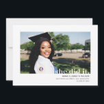She Did It Photo Graduation Announcement<br><div class="desc">Celebrate her achievement with this graduation announcement featuring the phrase "She did it." Photo and text is customizable. Part of a collection from Parcel Studios.</div>