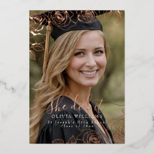 She did it Rose Foil Photo Graduation Party 